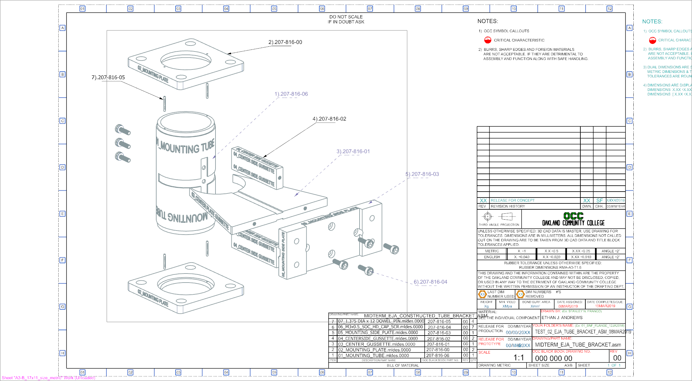 Mounting Tube Assembly Exploded View